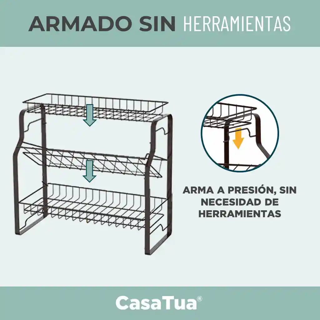 Organizador Estante Cocina Especiero 3 Niveles Casatua