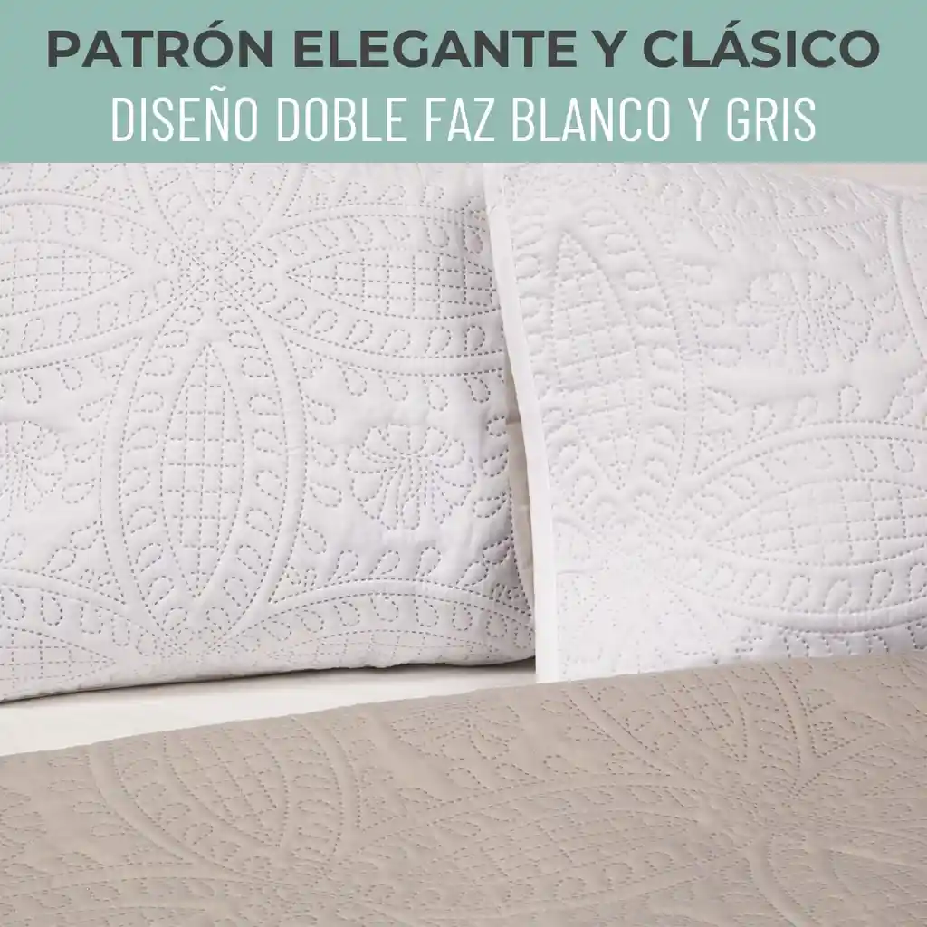 Cubrelecho Edredon King Estampado Doble Faz + Fundas