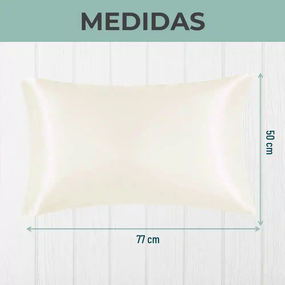 Funda Almohada Satin Tipo Seda Set X 3 Blanco 50x76cm