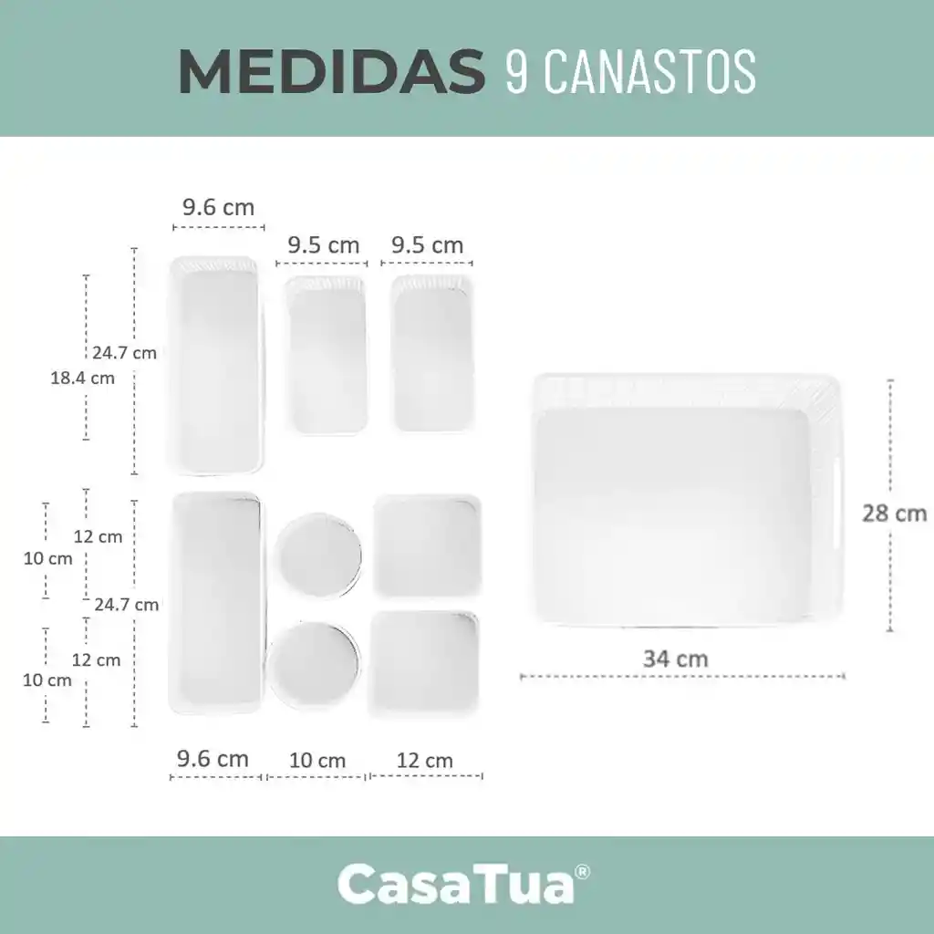 Canastas Cestas Organizadoras Set 9 Cocina Baño Multiuso