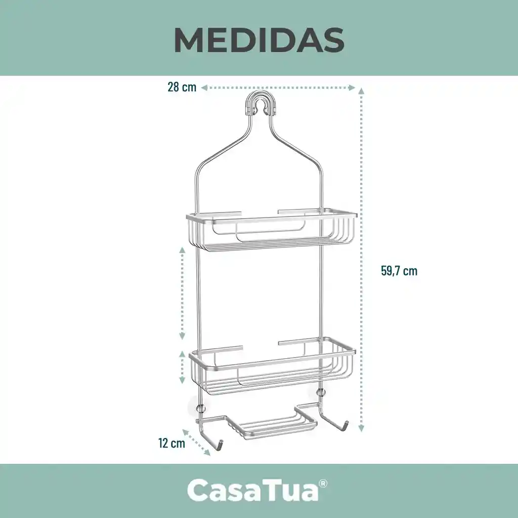 Organizador Ducha Baño Repisa Colgante Inoxidable Casatua