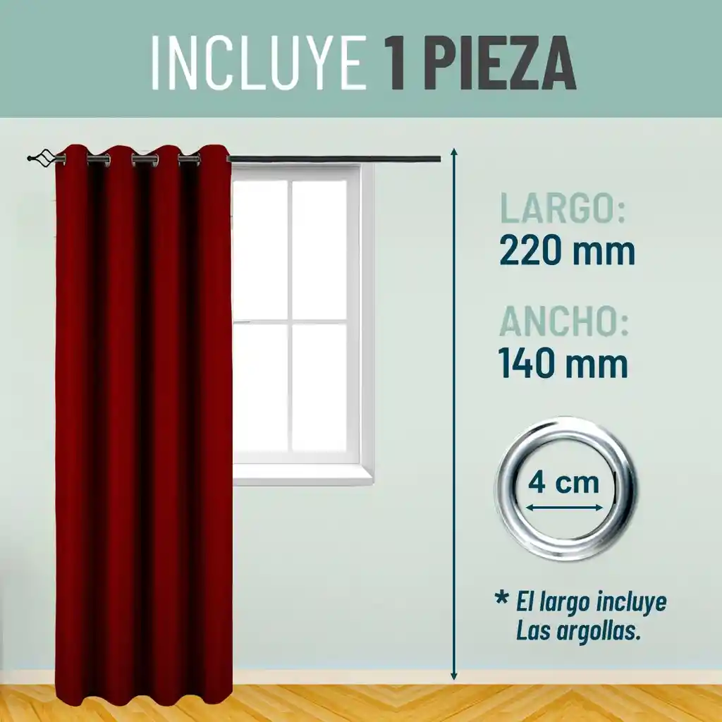 Cortina Blackout 100% Anti Luz, 1 Paño 140x220 Textura Lino