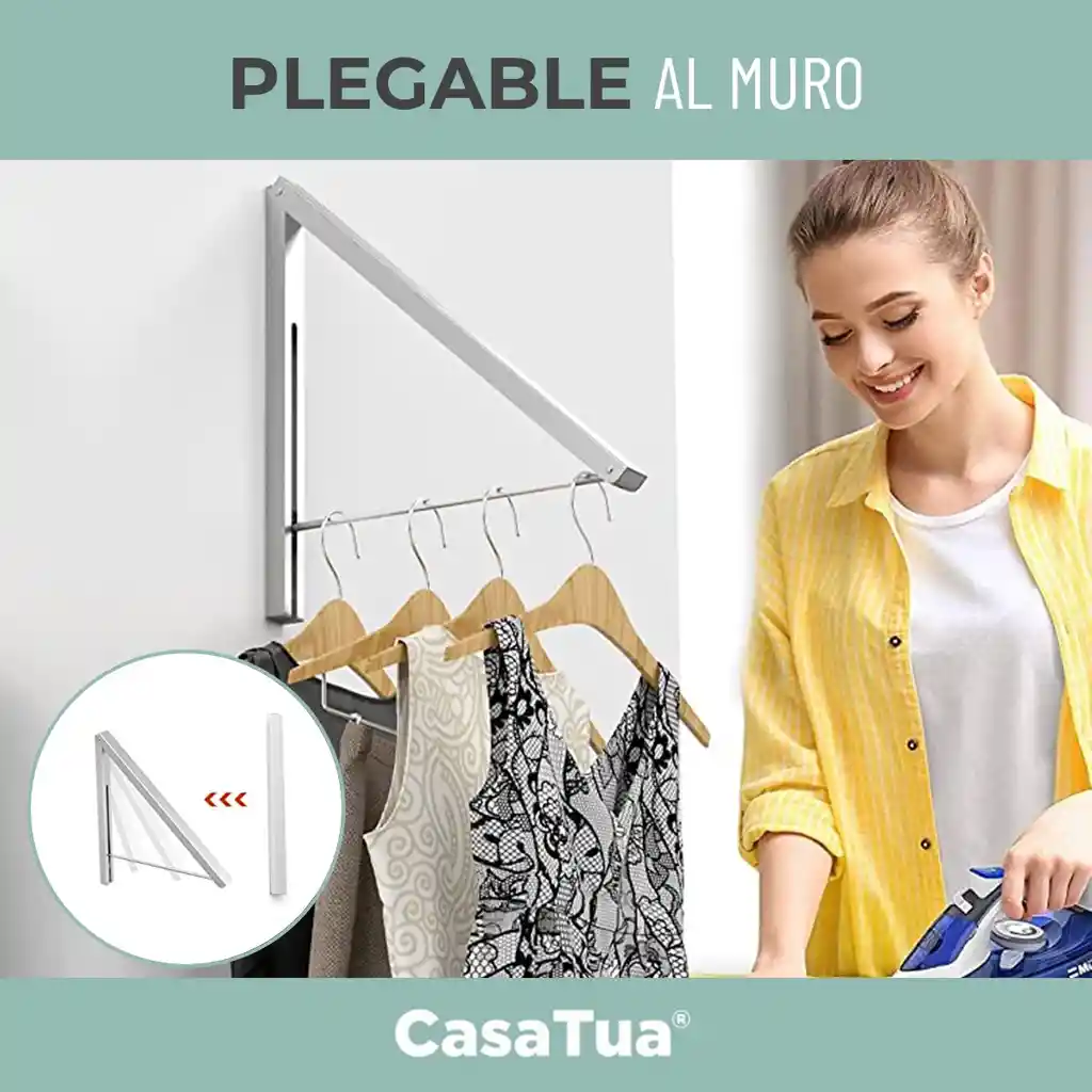 Tendedero Plegable De Pared Colgador Ropa Ajustable Casatua