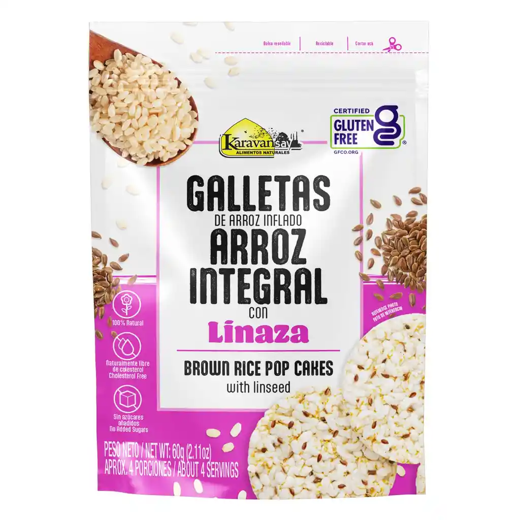 Galleta De Arroz + Linaza Doy Pack - Karavansay 60 G