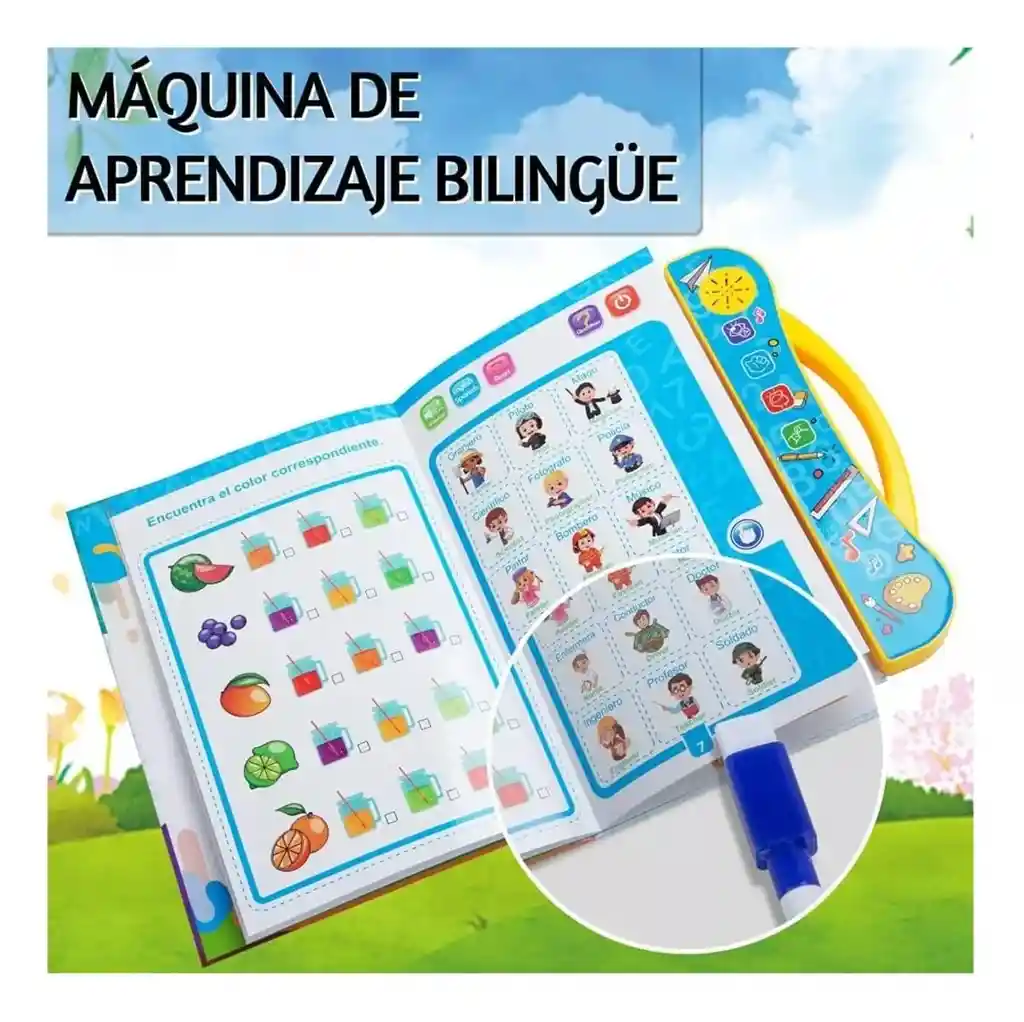 Libro Educativo De Sonido Bilingüe En Español E Inglés Sensorial Y Niños