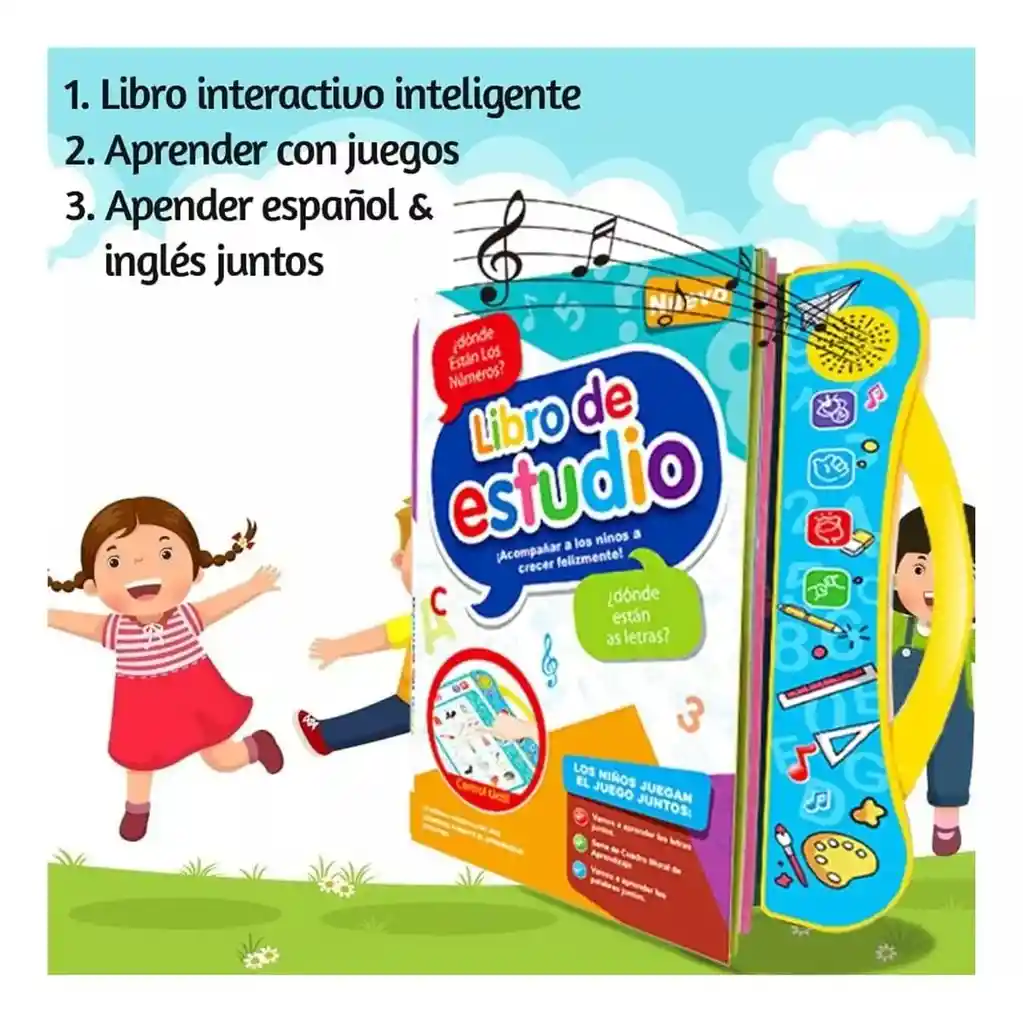 Libro Educativo De Sonido Bilingüe En Español E Inglés Sensorial Y Niños