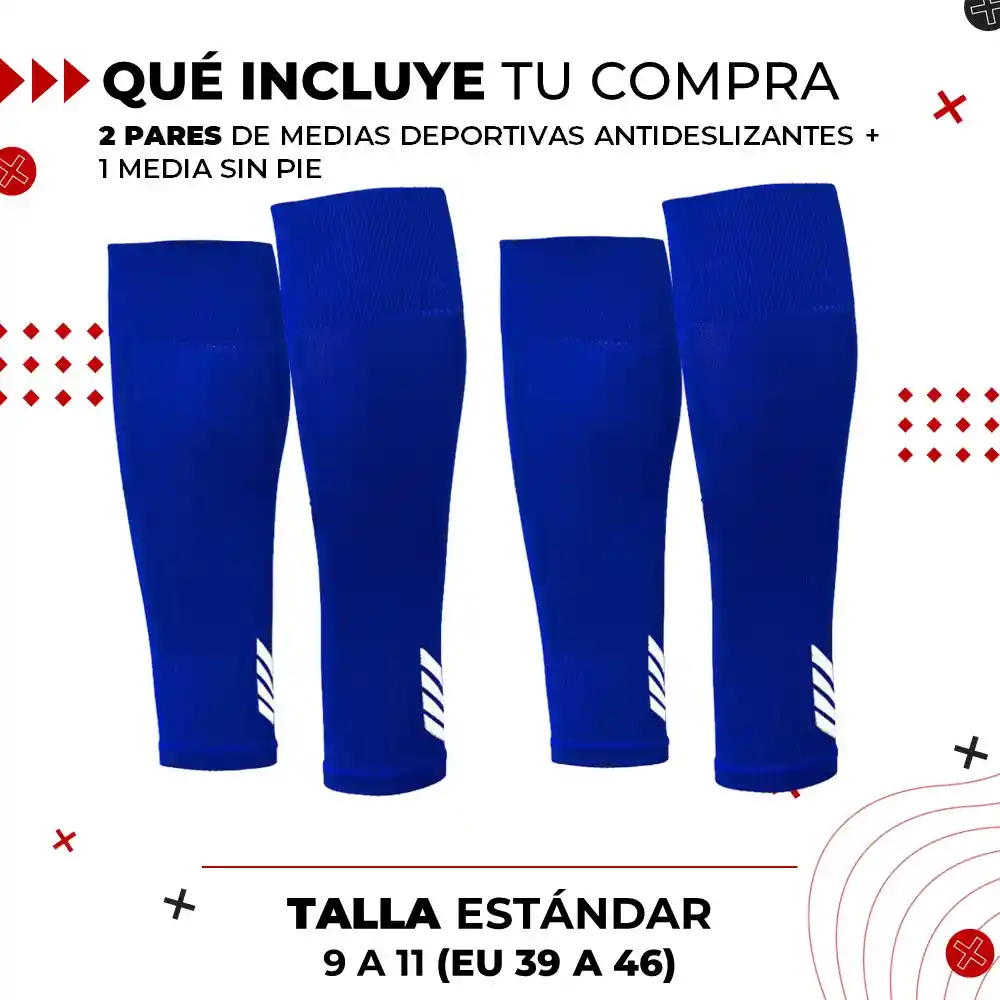 Medias Futbol Deportivas Sin Pie Pantorrillera Fitnics Set 2