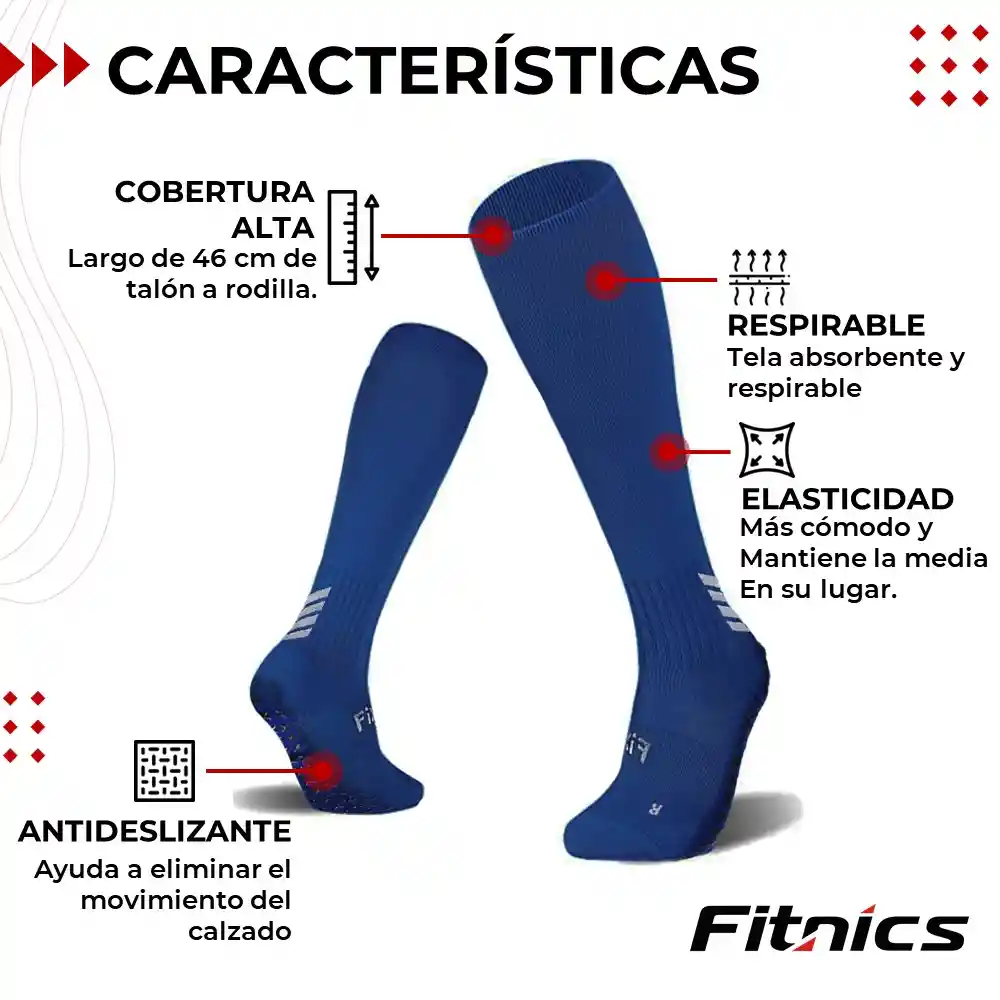 Medias De Futbol Deportivas Antideslizantes Fitnics 2 Pares