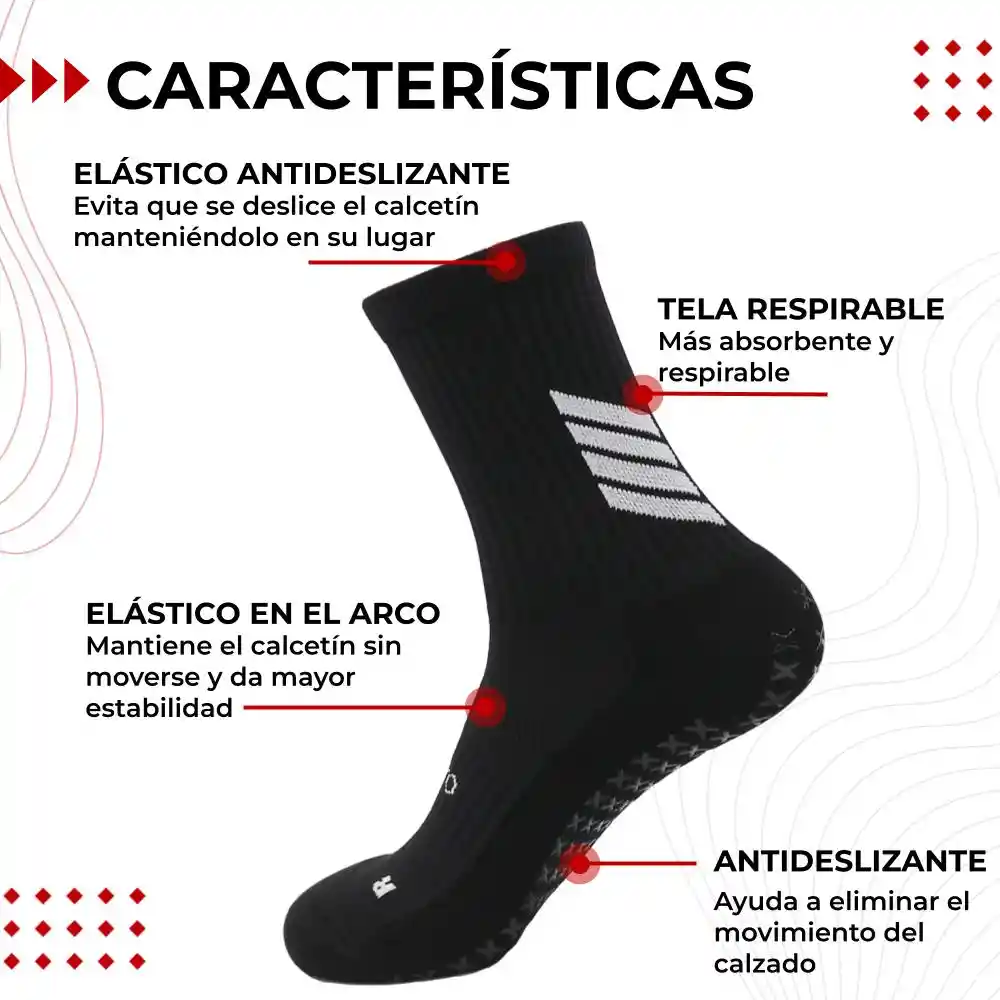 Medias Futbol Deportivas Antideslizante Set X3 Fitnics