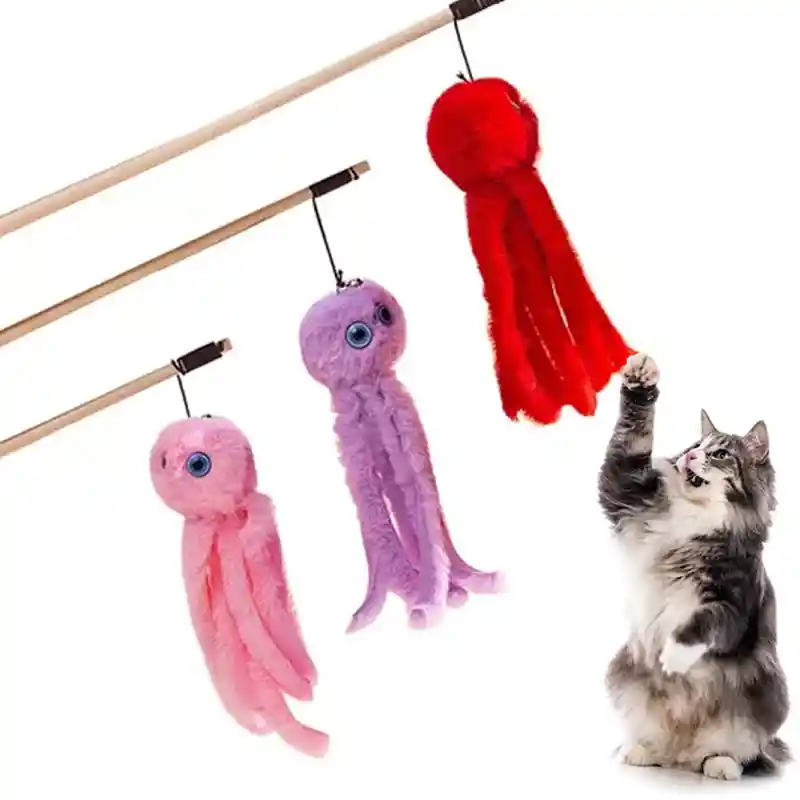 Juguete Peluche Interactivo Vara Para Gato Perro Mascotas