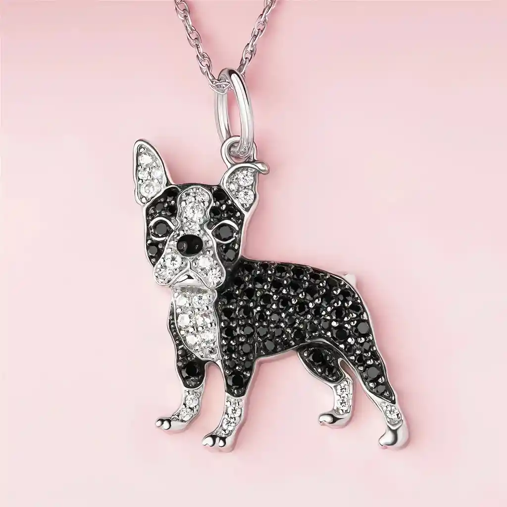 Collar Dije Con Colgante De Perro Boston Terrier, Excelente Regalo Mujer Novia Niños Niña Niño Cumpleaños, Aestethic, Mascotas, Perros, Amante De Los Perros. De Lujo, Joyería
