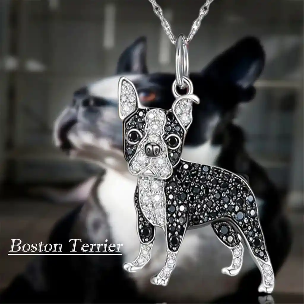 Collar Dije Con Colgante De Perro Boston Terrier, Excelente Regalo Mujer Novia Niños Niña Niño Cumpleaños, Aestethic, Mascotas, Perros, Amante De Los Perros. De Lujo, Joyería