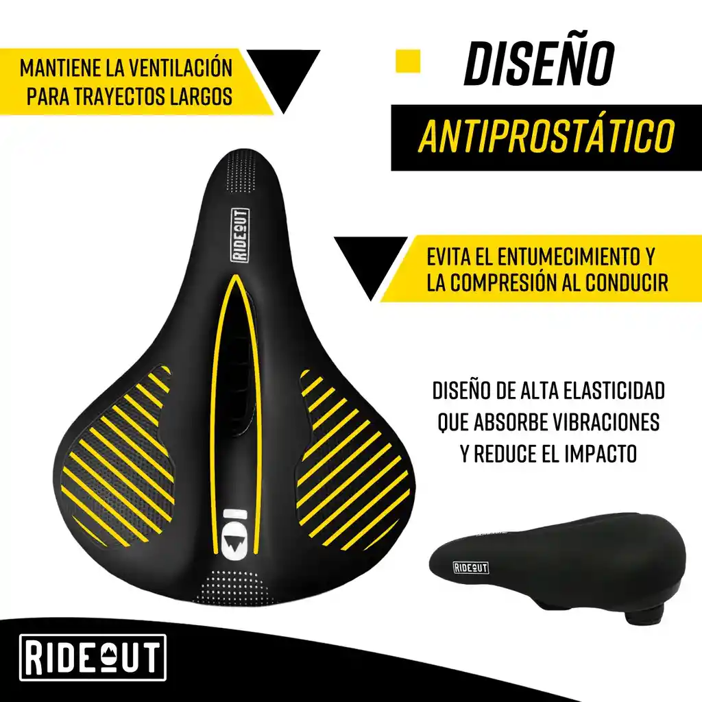 Silla Sillin Bicicleta Antiprostatico Confort +luz A Bateria