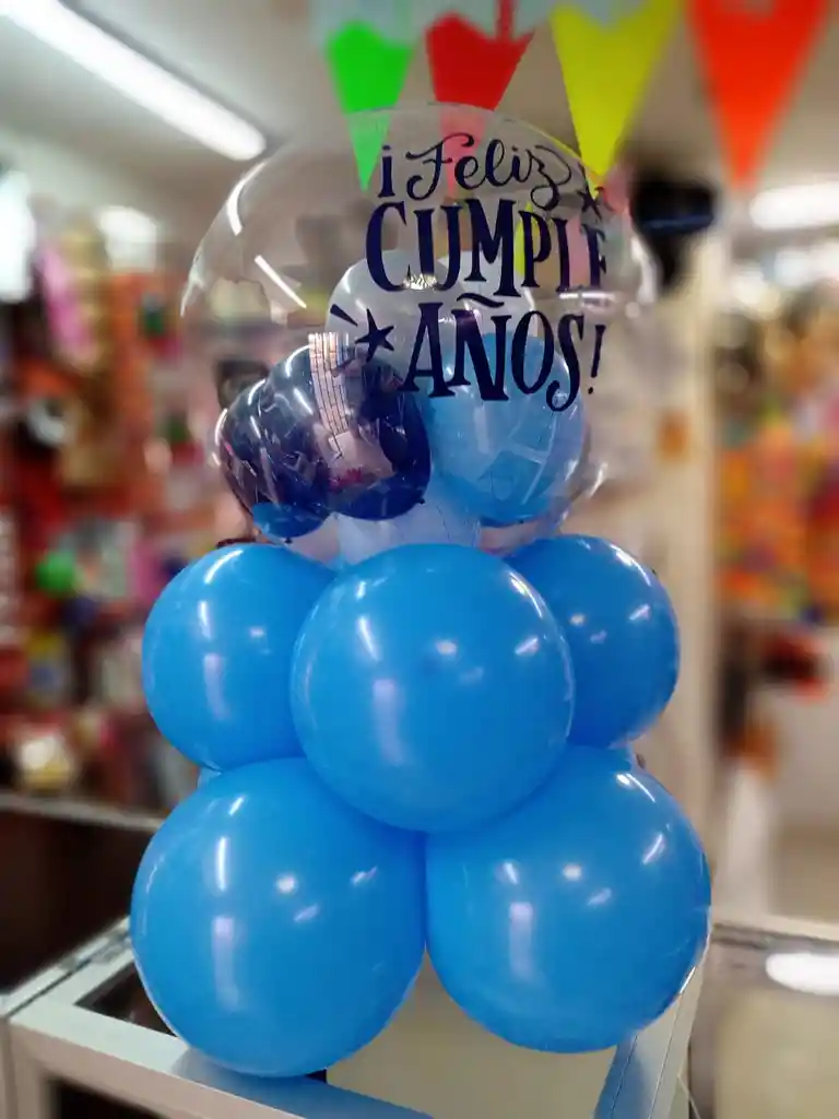 Arreglo Con Globos De Feliz Cumpleaños Dama Caballero Niña Niño