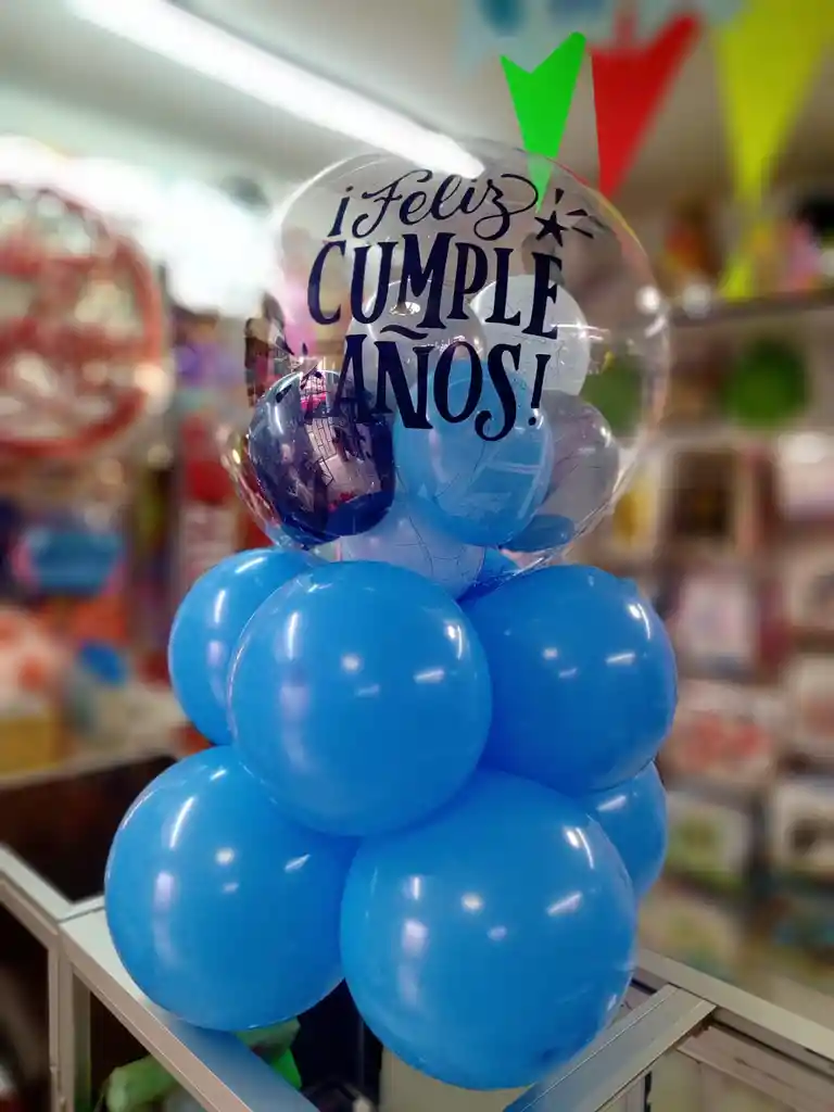 Arreglo Con Globos De Feliz Cumpleaños Dama Caballero Niña Niño