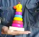 Juguete Bebé Torre Aros Colores Didáctico Patos 18cm Madera