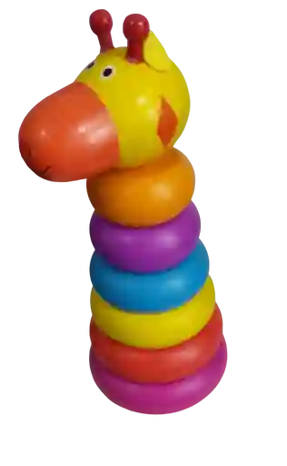Juguete Bebé Torre Aros Colores Didáctico Patos 18cm Madera