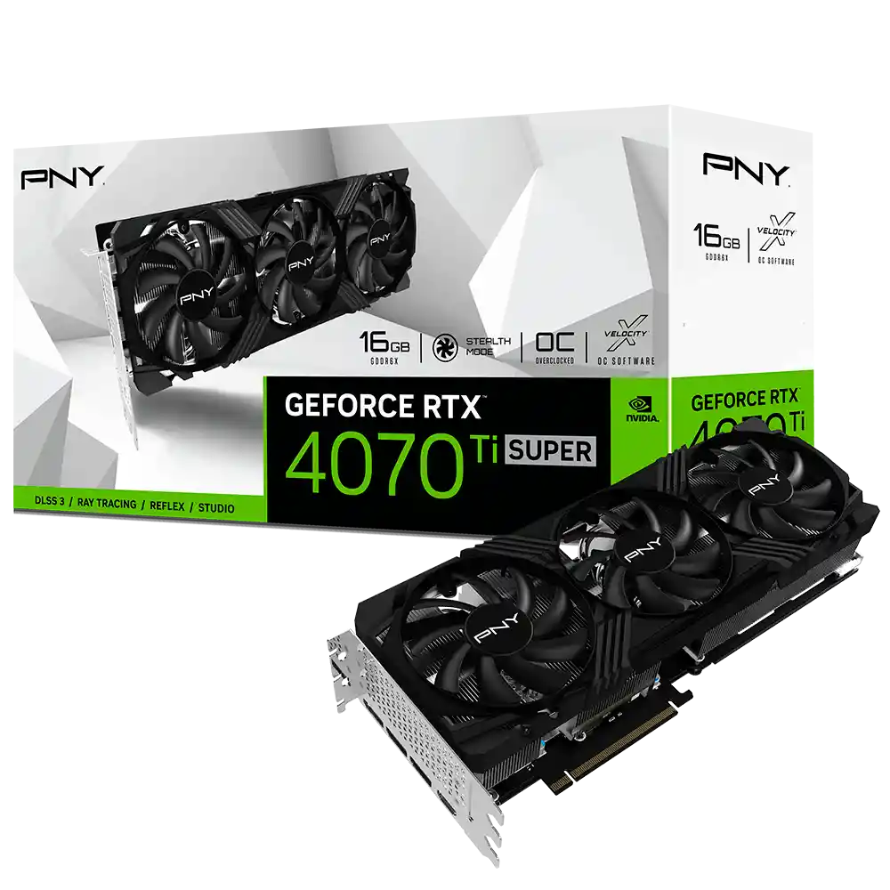 Tarjeta De Vídeo Pny Verto Dual Fan Geforce Rtx 4070 Ti Super Gddr6x Oc 16gb