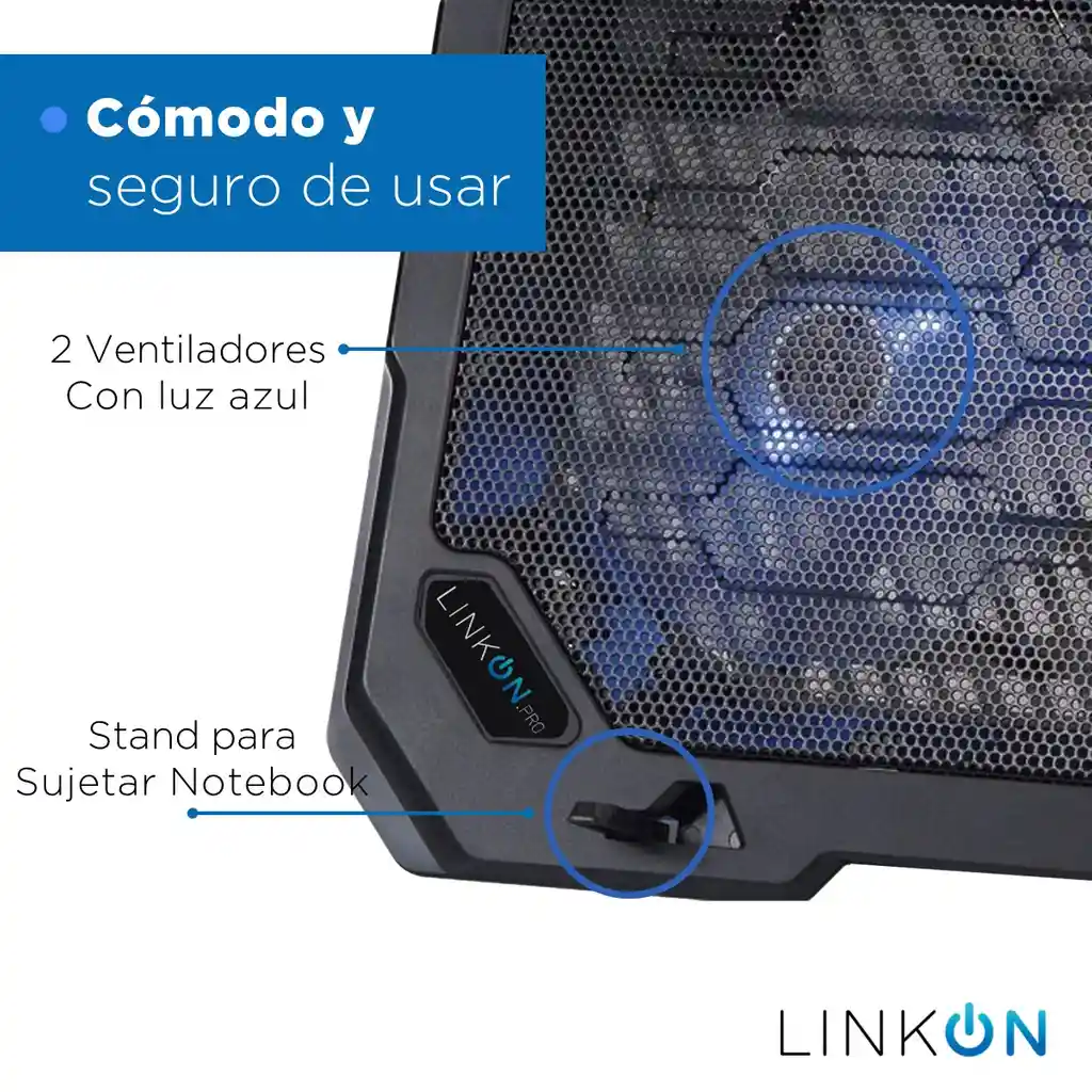 Base Refrigerante Soporte Portatil 2 Ventiladores Lcd Usb