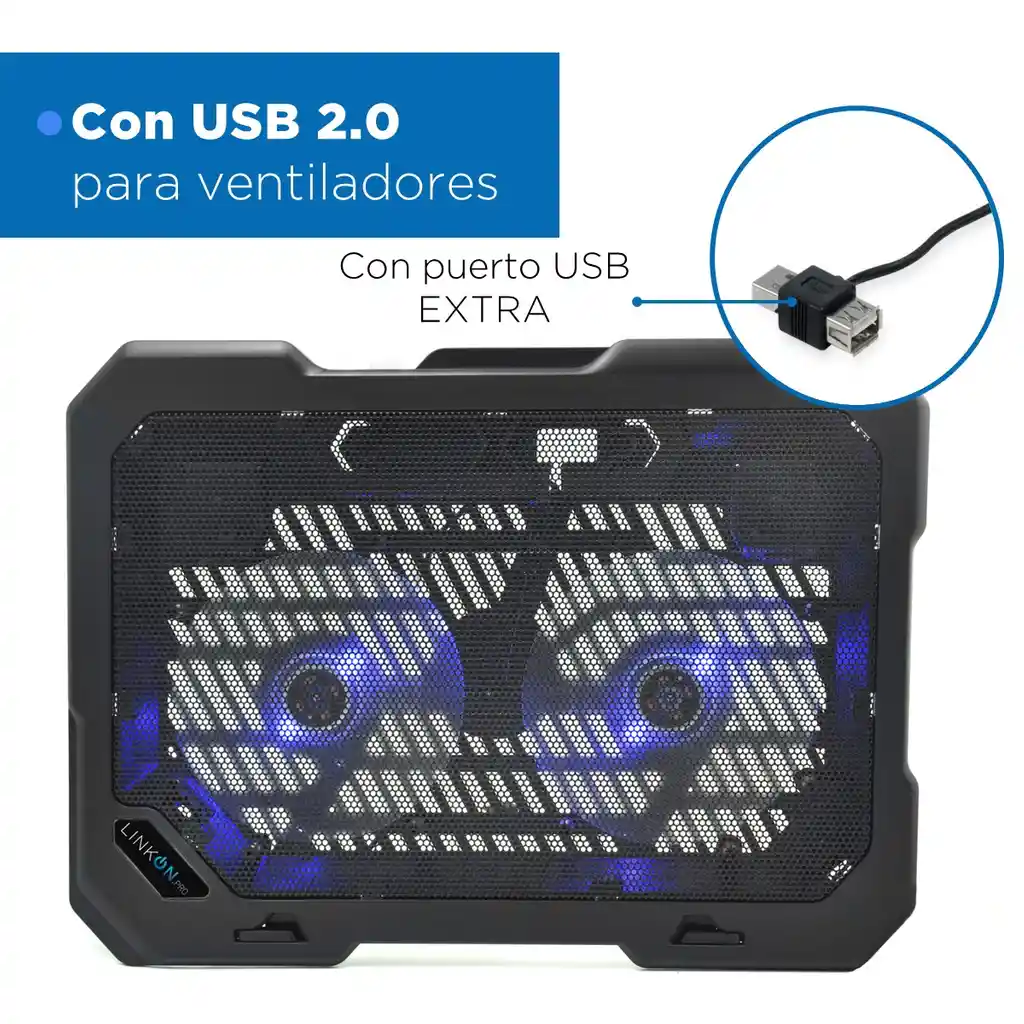 Base Refrigerante Soporte Portatil 2 Ventiladores Lcd Usb