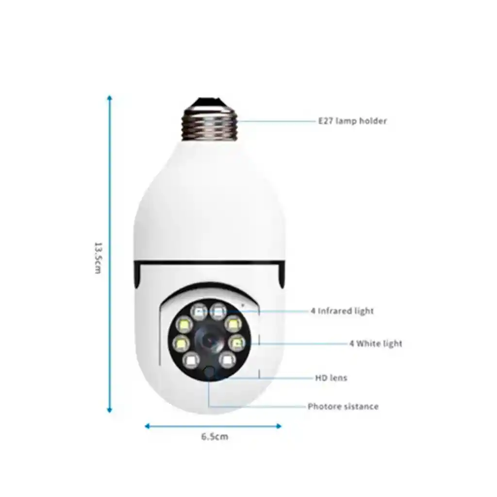 Cámara Ip De Seguridad: Ampolleta Motorizada 360°