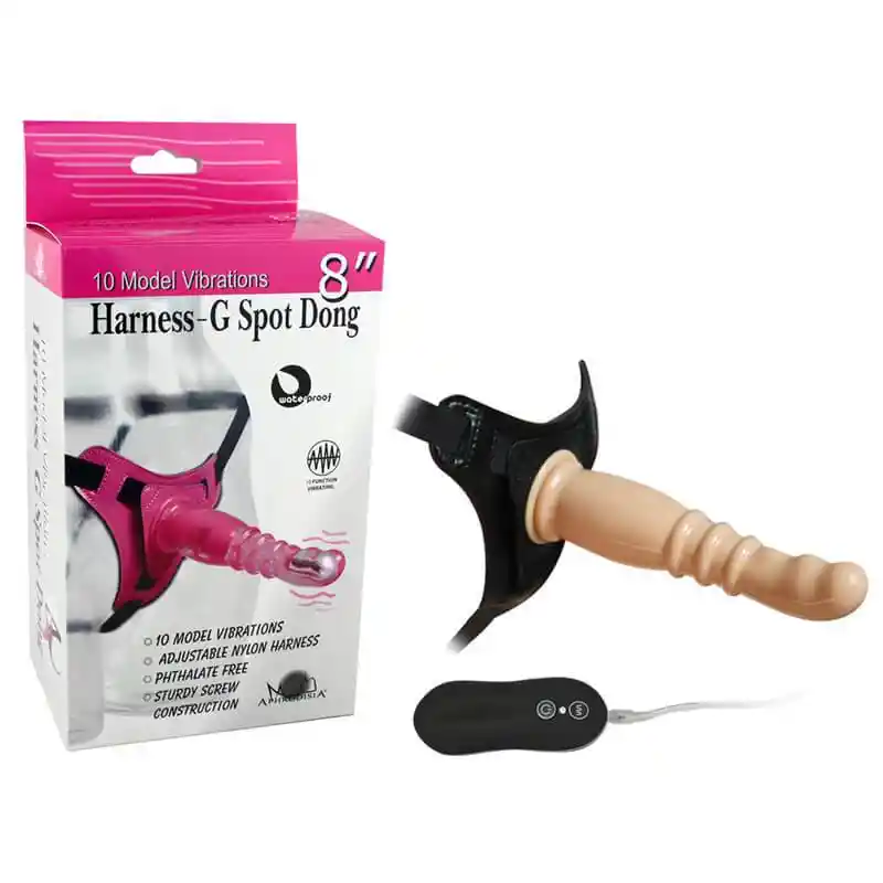 Arnés Erotico Strapon Vibrador Heby Piel Camtoyz