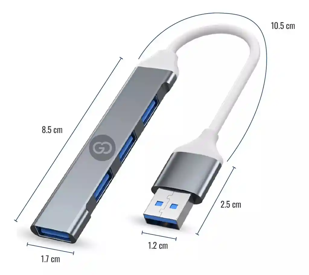 Hub Multipuerto Metálico Usb 3.0 Y 2.0 Innova Tech