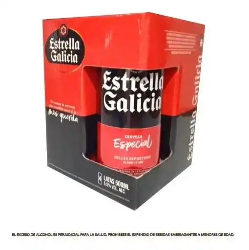 Estuche De Cerveza Importada Española Estrella Galicia Lata