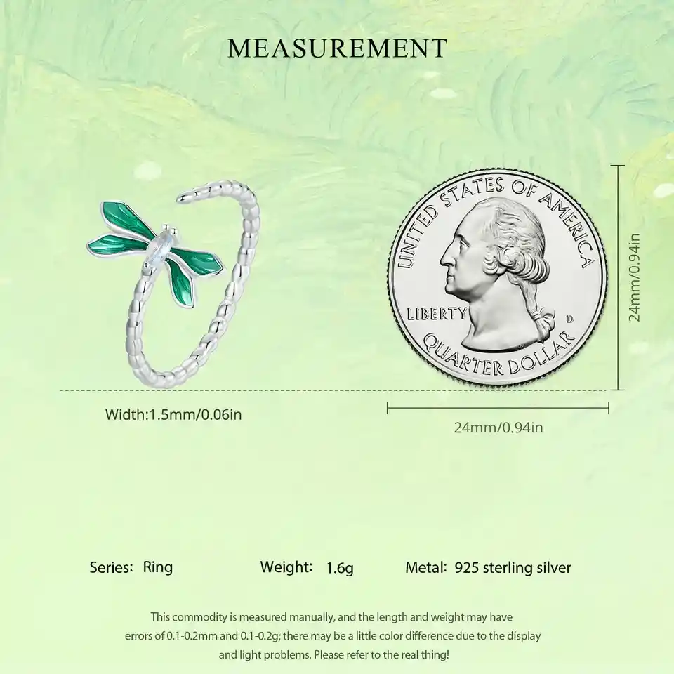 Anillo Ajustable Para Mujer Libélula Ópalo En Plata 925