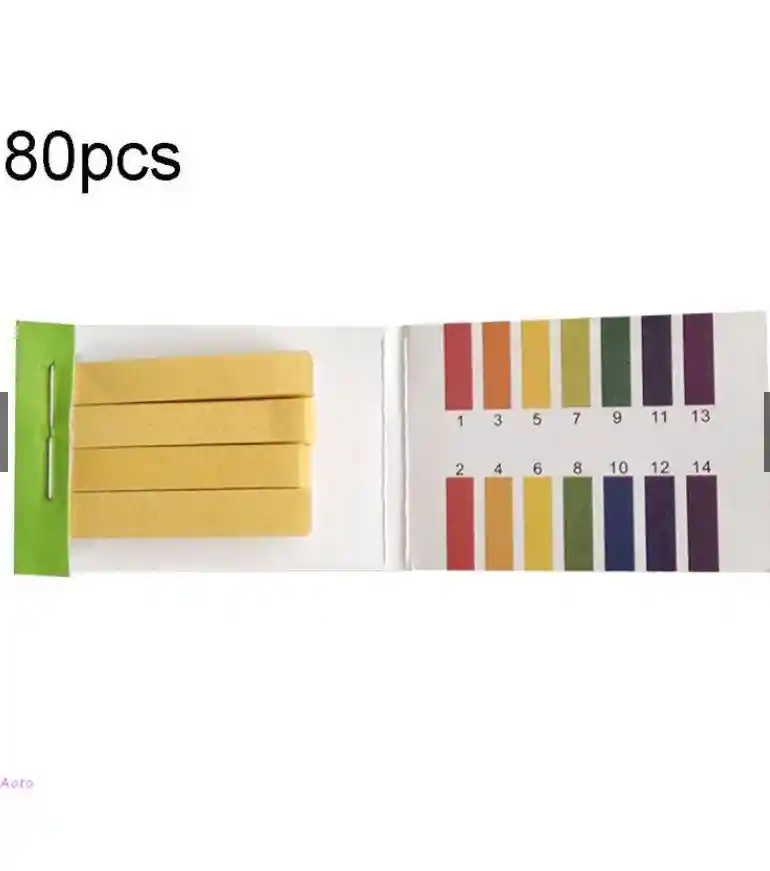 80 Tiras De Prueba De Ph Papel Litmus 1-14 Medidor Indicador Alcalino