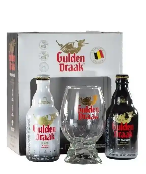 Estuche De Cerveza Importada Belga Gulden Draak + Copa