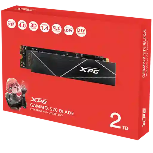 Unidad Solida Xpg M.2 Gammix S70 Blade Pcie 2tb 7.400/6.800 Mb/s (dram 2gb)