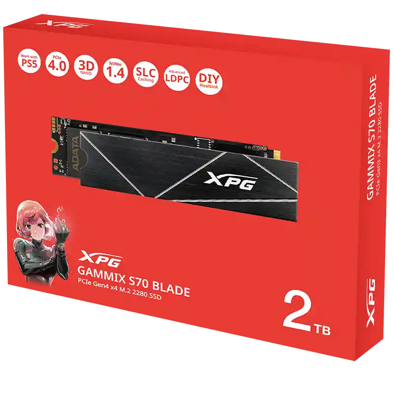 Unidad Solida Xpg M.2 Gammix S70 Blade Pcie 2tb 7.400/6.800 Mb/s (dram 2gb)