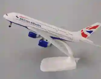 Avion Pequeño Metalico Acero Coleccionable De British Airways A320 16cm