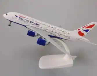 Avion Pequeño Metalico Acero Coleccionable De British Airways A320 16cm