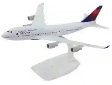 Avion Pequeño Metalico Acero Coleccionable De Delta B747 16cm