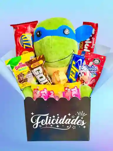 Regalo Especial Niños Tortuga Ninja Con Galletas, Dulces Y Mas - Feliz Cumpleaños - Feliz Día