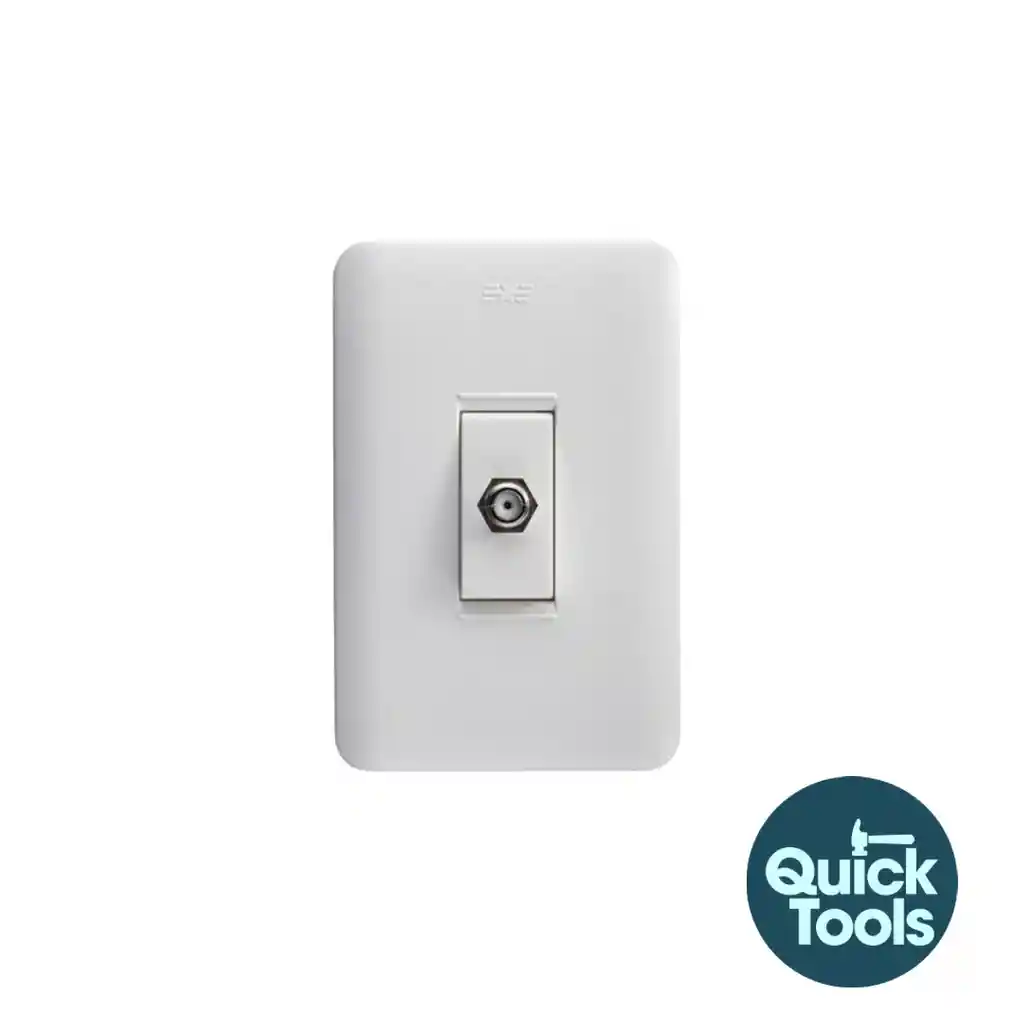 Toma Coaxial Blanca Brink