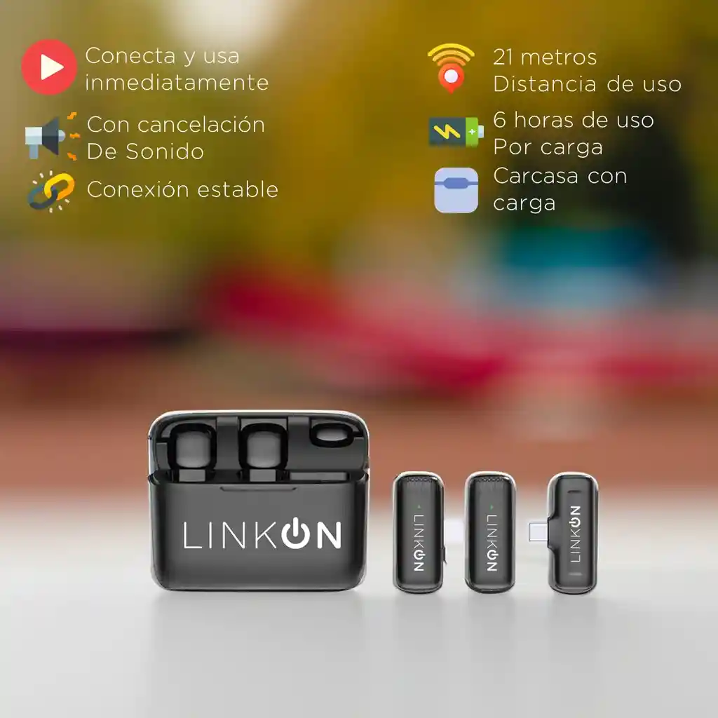 Microfono Inalambrico Lavalier Solapa Linkon + Estuche Carga