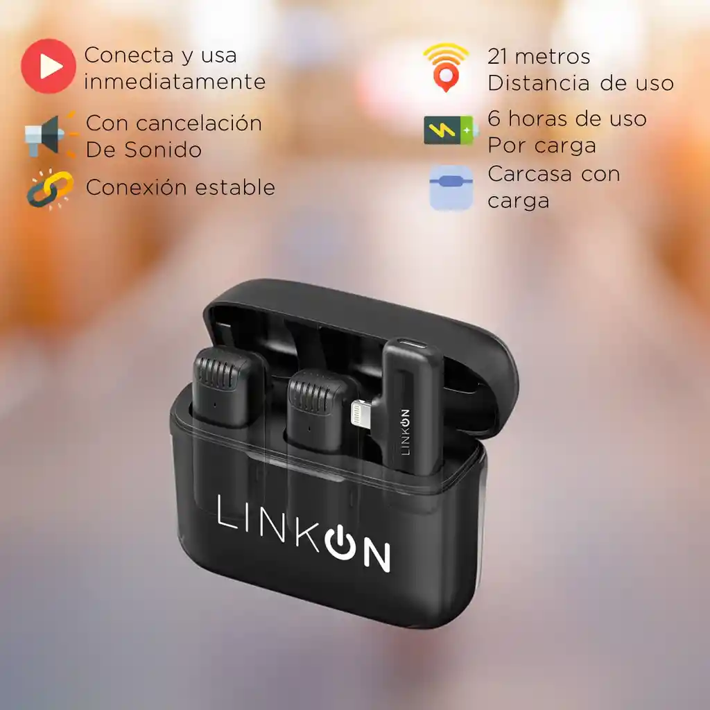 Microfono Inalambrico Lavalier Solapa Linkon + Estuche Carga