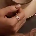 Anillo Para Mujer Ajustable Corazón Arcoíris En Plata 925