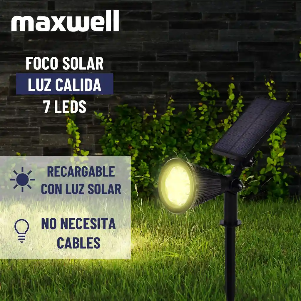 Lampara Reflector Solar Led Exterior Maxwell Jardin Estaca