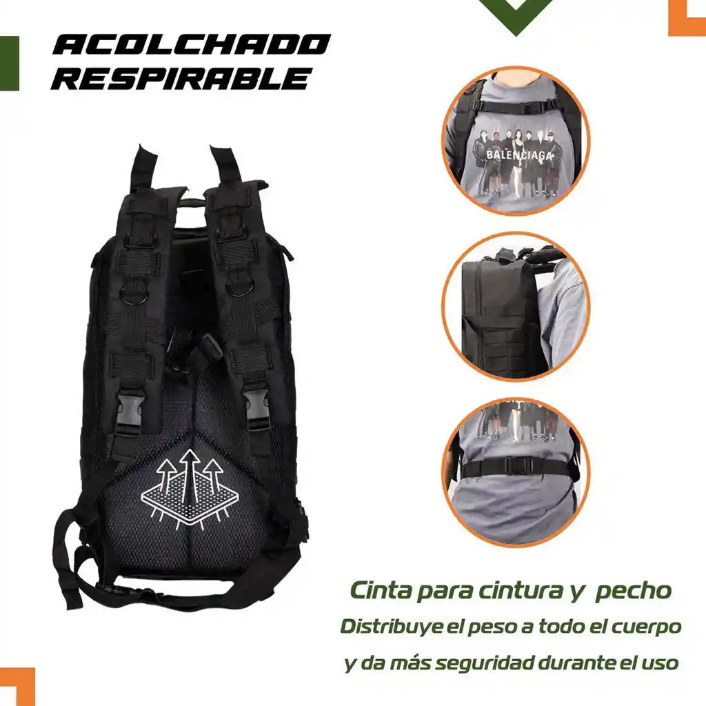 Morral Bolso Maleta Tactica Militar Camping 30l Impermeable