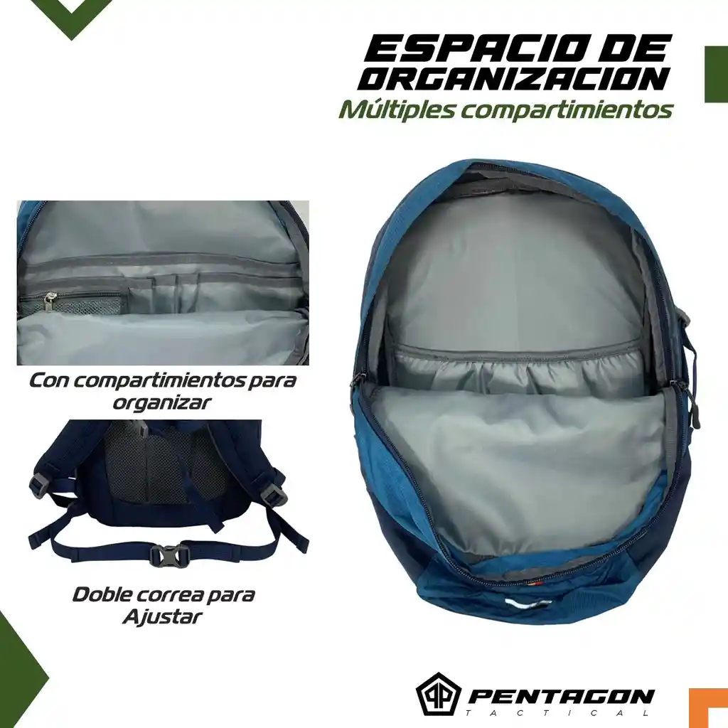 Morral Bolso Camping Senderismo Pentagon Impermeable 25l