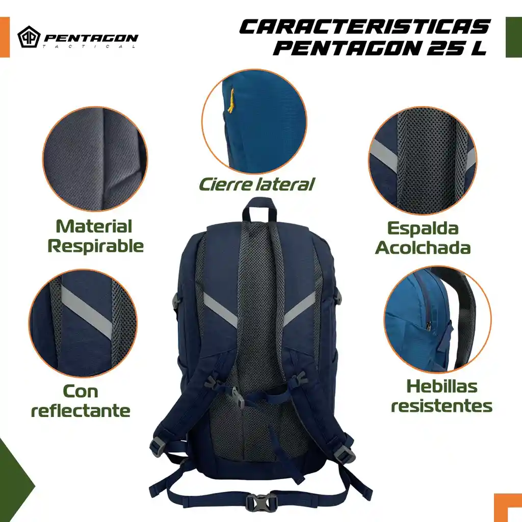 Morral Bolso Camping Senderismo Pentagon Impermeable 25l