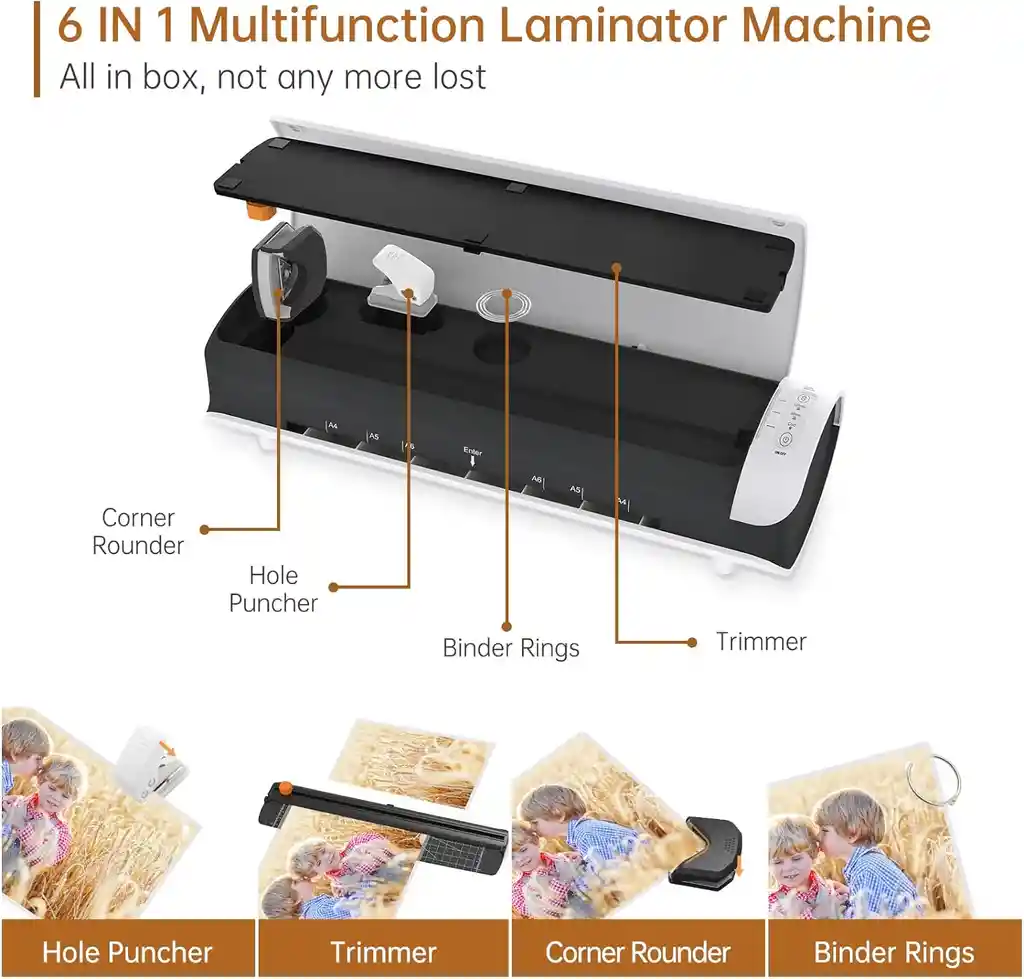 Plastificadora Laminadora Portatil+ Kit Cortador + Hojas