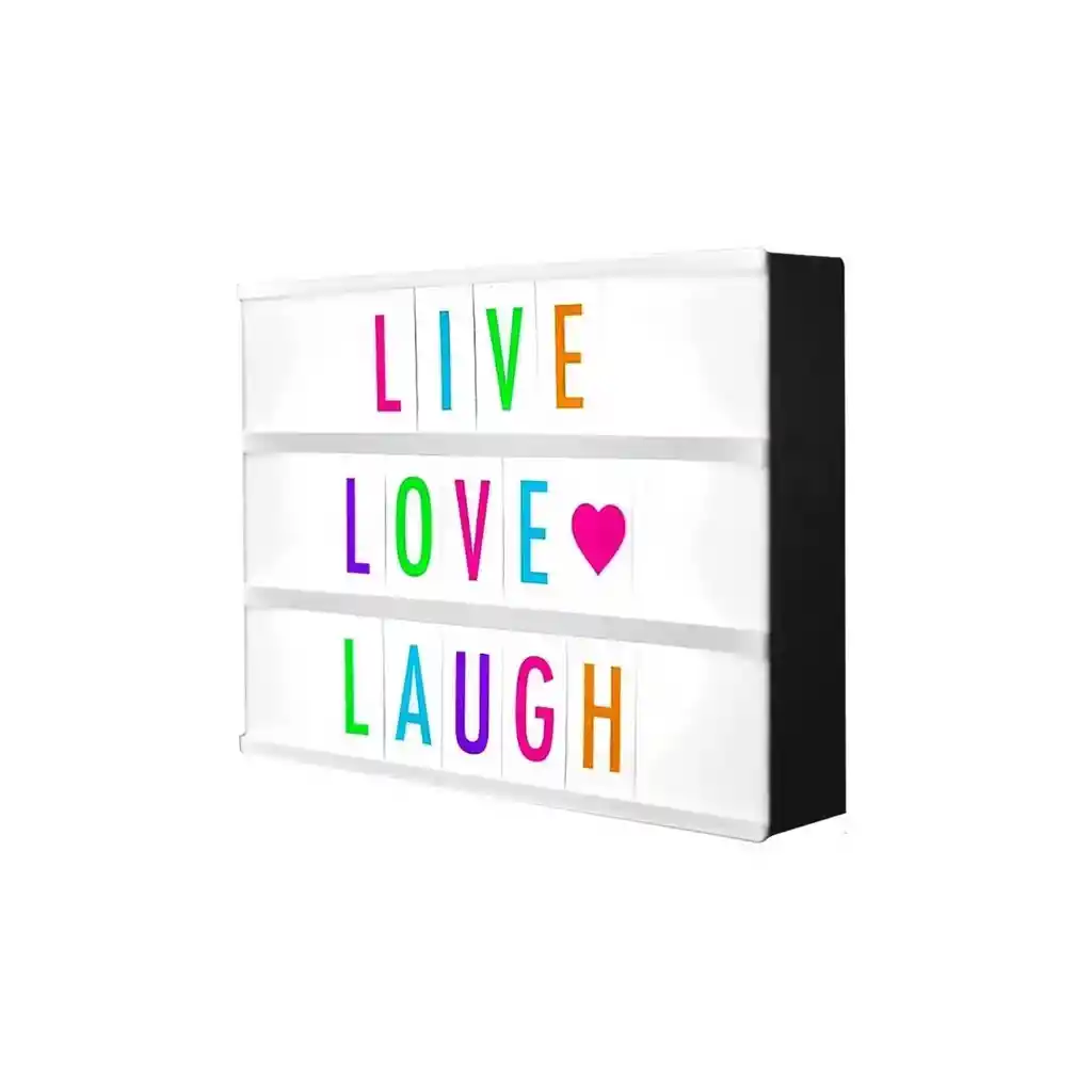 Tablero Letras Colores Luz Led Luminosa 30x22x5 Cm