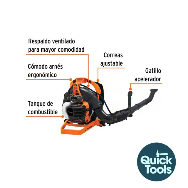 Sopladora Tipo Mochila Gasolina 26cc Truper 18147