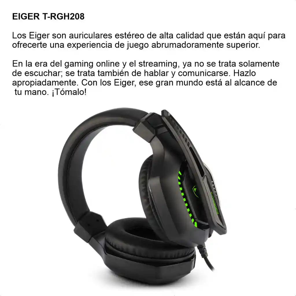 Diadema Gamer T-dagger T-rgh208 Eiger, Con Micrófono / 3.5mm