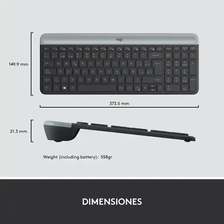 Combo Teclado Mk470 Logitech Negro